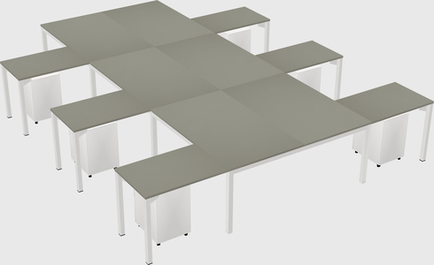 Shared l-shaped desk
