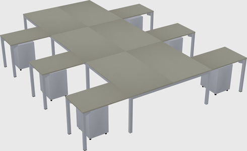 Shared l-shaped desk