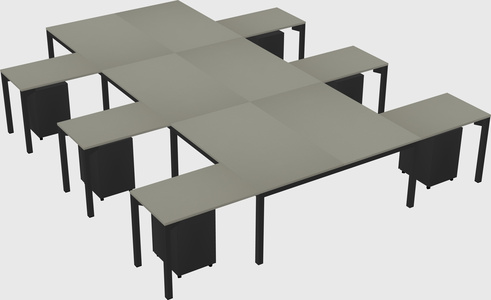 Shared l-shaped desk