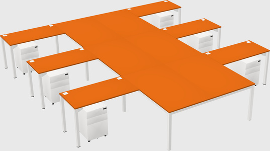 Shared l-shaped desk
