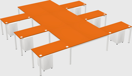 Shared l-shaped desk