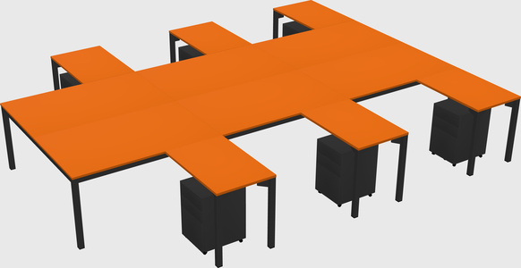 Shared l-shaped desk