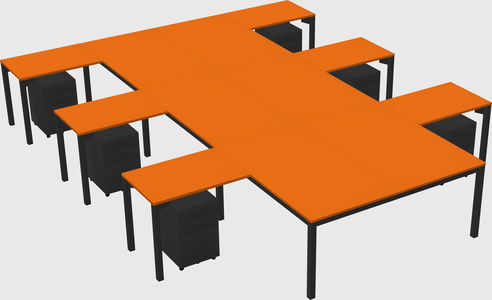 Shared l-shaped desk