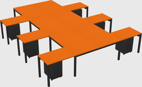 Shared l-shaped desk