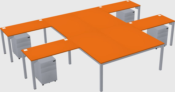 Shared l-shaped desk