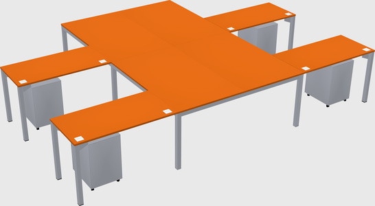 Shared l-shaped desk