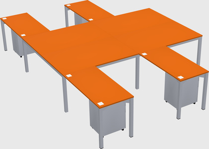 Shared l-shaped desk