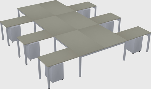 Shared l-shaped desk