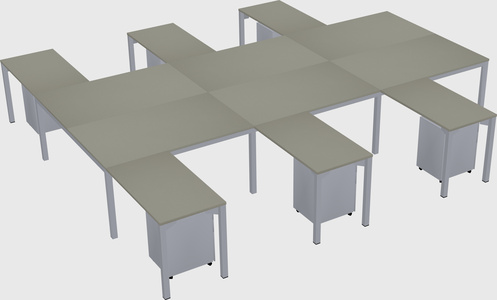 Shared l-shaped desk