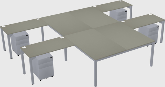Shared l-shaped desk