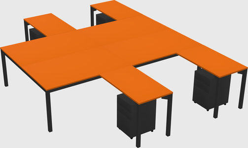Shared l-shaped desk
