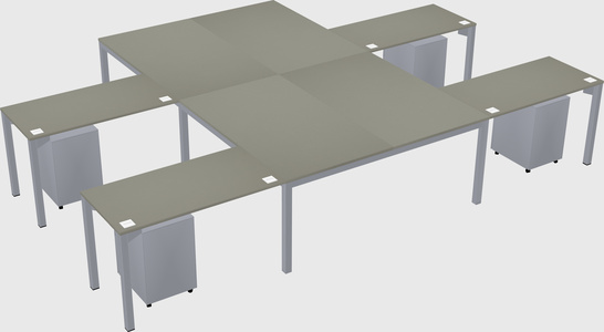 Shared l-shaped desk