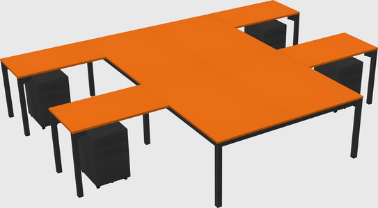 Shared l-shaped desk