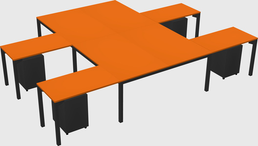 Shared l-shaped desk