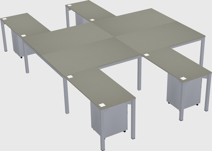 Shared l-shaped desk