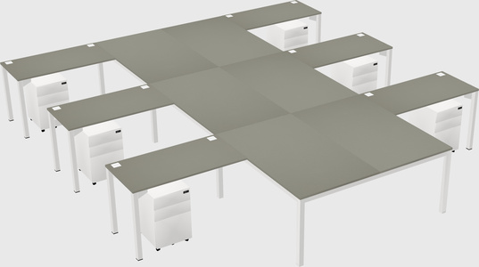 Shared l-shaped desk