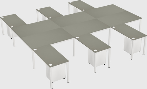 Shared l-shaped desk