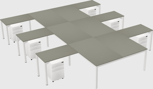 Shared l-shaped desk