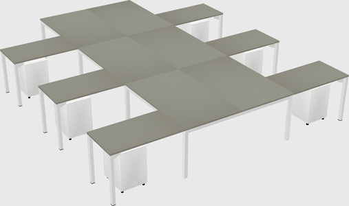 Shared l-shaped desk