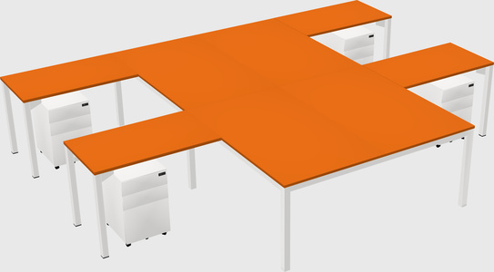 Shared l-shaped desk