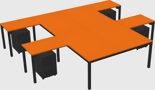 Shared l-shaped desk