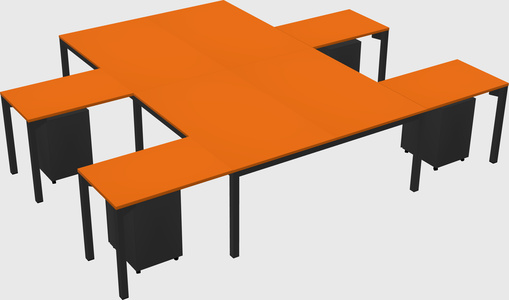 Shared l-shaped desk