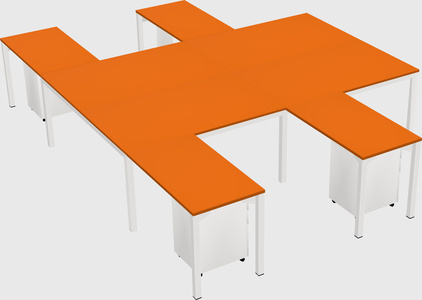 Shared l-shaped desk