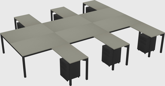 Shared l-shaped desk