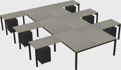 Shared l-shaped desk