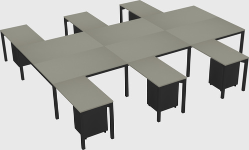 Shared l-shaped desk