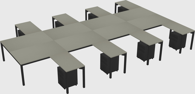 Shared l-shaped desk