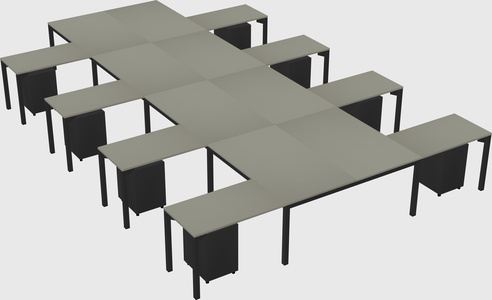 Shared l-shaped desk