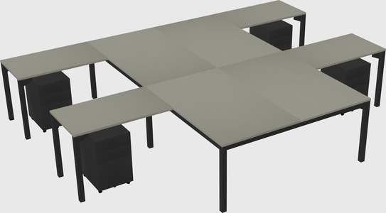 Shared l-shaped desk