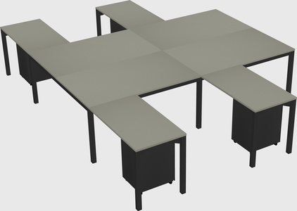 Shared l-shaped desk