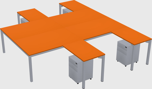 Shared l-shaped desk