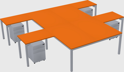 Shared l-shaped desk