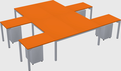 Shared l-shaped desk