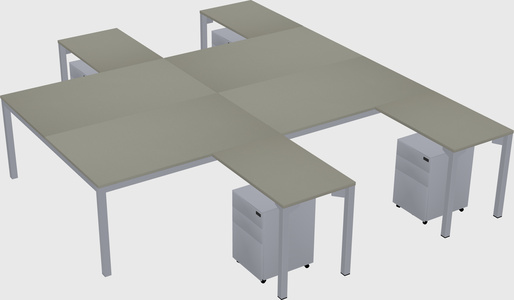Shared l-shaped desk