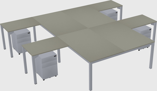 Shared l-shaped desk