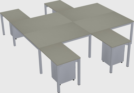 Shared l-shaped desk
