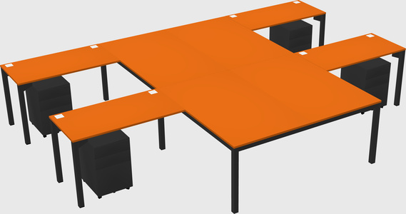 Shared l-shaped desk