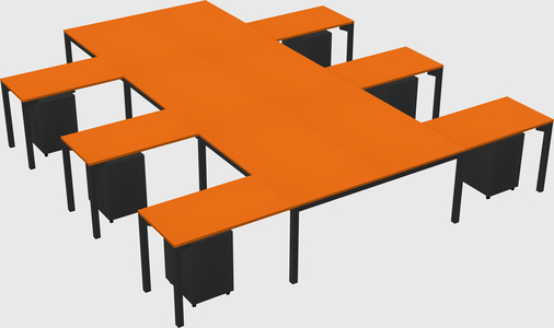 Shared l-shaped desk