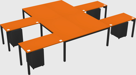 Shared l-shaped desk