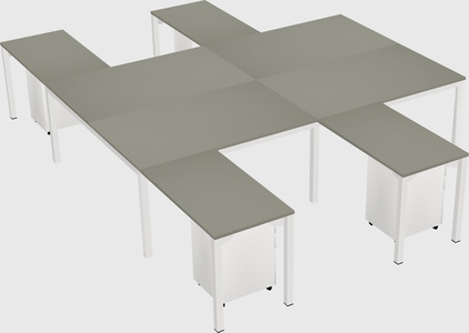 Shared l-shaped desk