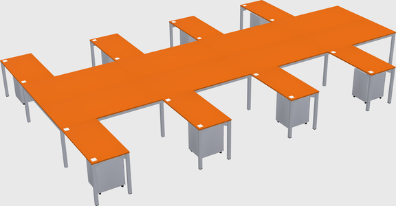 Shared l-shaped desk