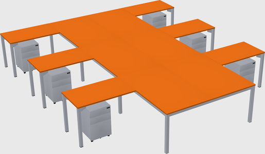 Shared l-shaped desk