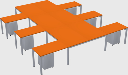Shared l-shaped desk