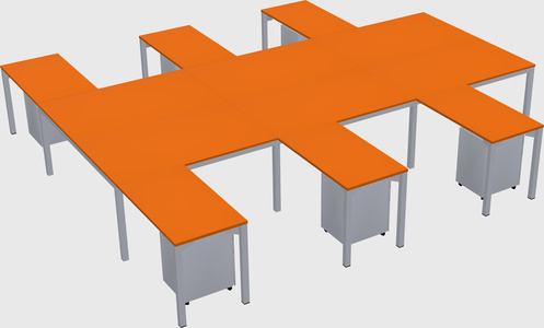 Shared l-shaped desk