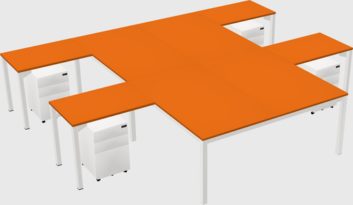 Shared l-shaped desk