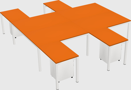 Shared l-shaped desk